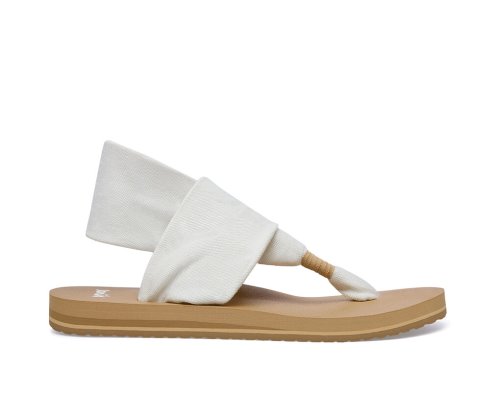 Sandale Sanuk Sling ST Vegan Femme - Blanche / Marron AJXBIN456